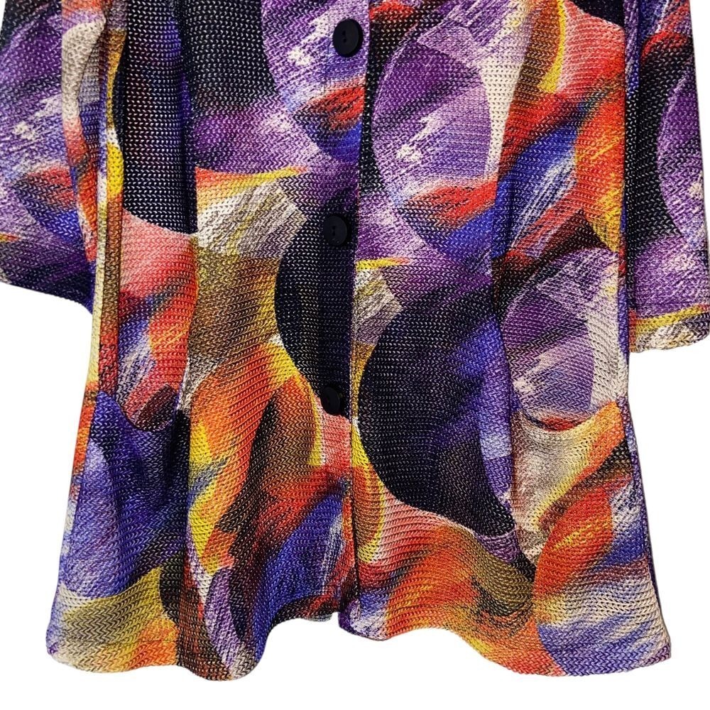 Joseph Ribkoff Abstract Print Button Front Jacket Multi Color 8 - Picture 9 of 11